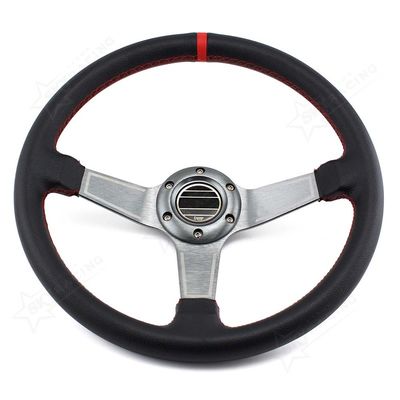 ποιότητας  Universal Auto Refitting Silver Deep Frame PVC Car Steering Wheel 350mm Spoke εργοστάσιο
